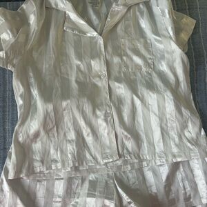 Born Satin Pajama Set with Subtle Stripes